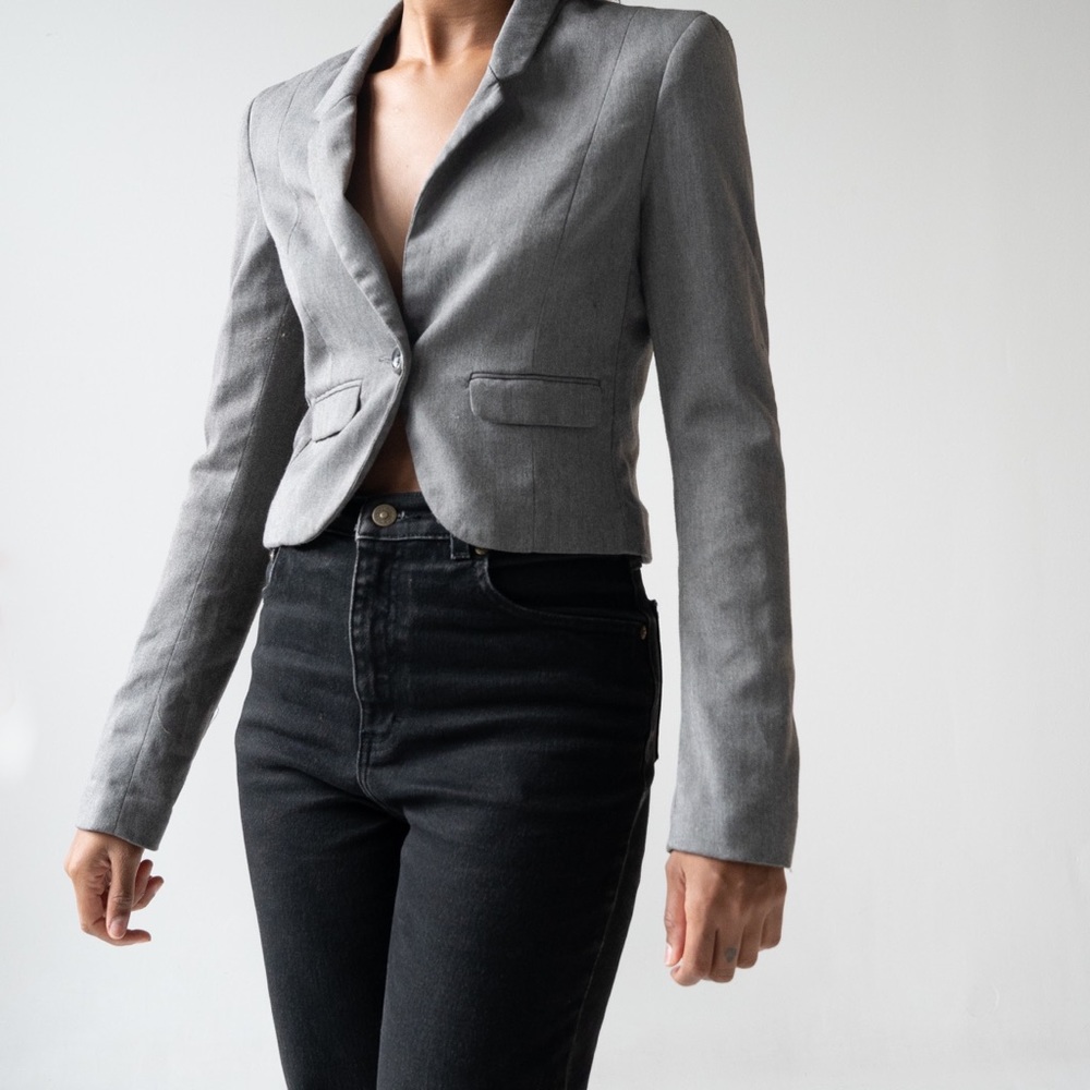 SOLD Cropped Grey Blazer